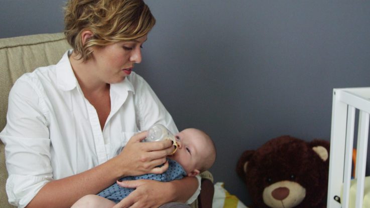 Kaitlin O`Rourke prefers to breastfeed her baby, but as a working mother of two children, her busy schedule requires her to supplement breast milk with infant formula.
